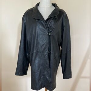 Vintage London Fog Black Leather Coat